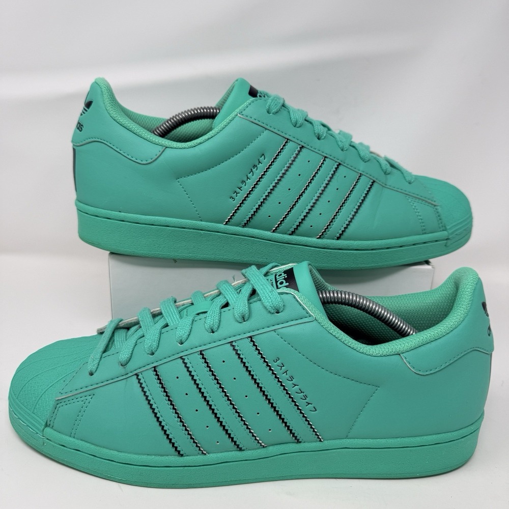 adidas Superstar Hi-Res Green Mens 12 GV9444 Leather Shell Toe Sneakers Retro